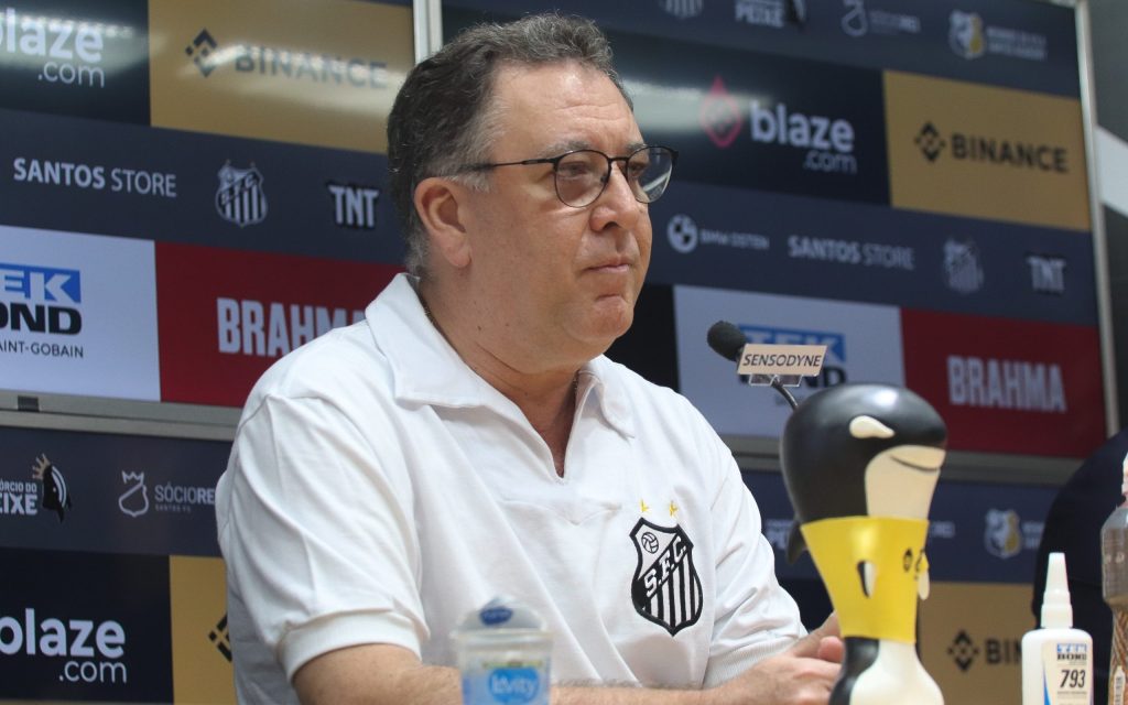Marcelo Teixeira é presidente do Santos. Foto: Reinaldo Campos/AGIF