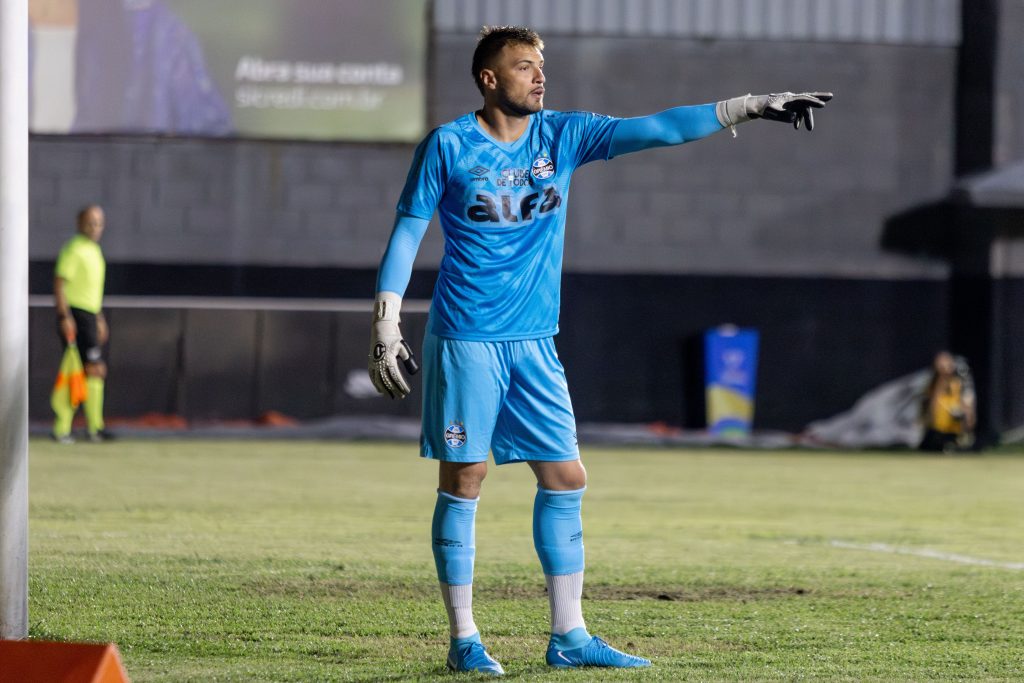 Rival do Internacional, Grêmio sofreu na Copa do Brasil. Foto: Lucas Gabriel Cardoso/AGIF