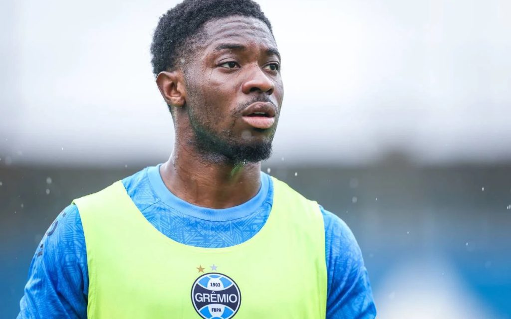 Amuzu é atacante do Grêmio. Foto: Lucas Uebel/Grêmio