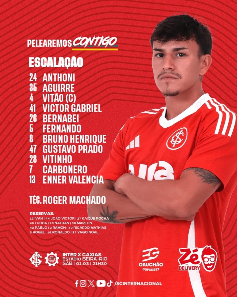 Escalação do internacional.