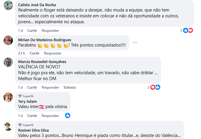 Torcida do Internacional celebra vitória, mas cobra mudanças: Roger e Valencia na mira após jogo apertado