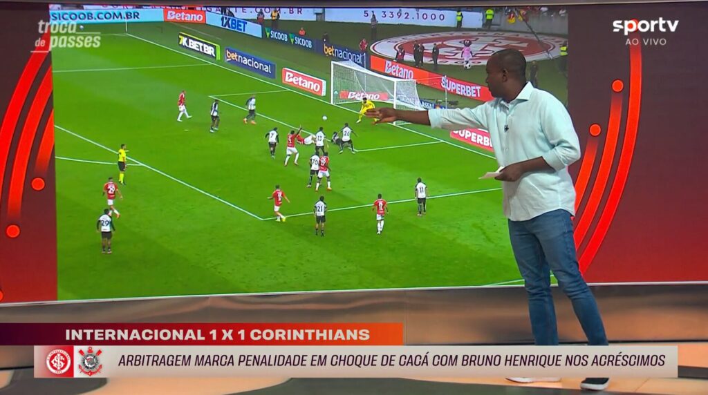 VIDEO: Pênalti para o Inter contra o Corinthians gera análise e respaldo de PC Oliveira